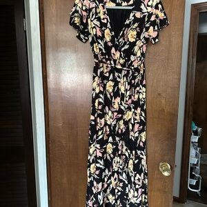 Ingrid & Isabel Black Floral Maxi Dress Maternity